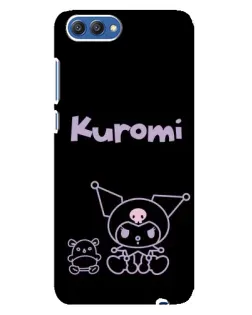 Чохол для Huawei Honor 10 (COL-AL00) з картинкою «Kuromi — чорний мінімалізм»