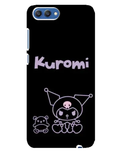 Чехол для Huawei Honor 10 (COL-AL00) с картинкой «Kuromi — черный минимализм»