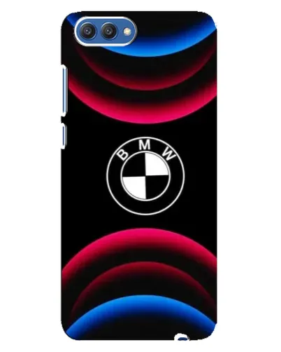 Чехол для Huawei Honor 10 (COL-AL00) с картинкой «Логотип BMW и неоновые дуги»