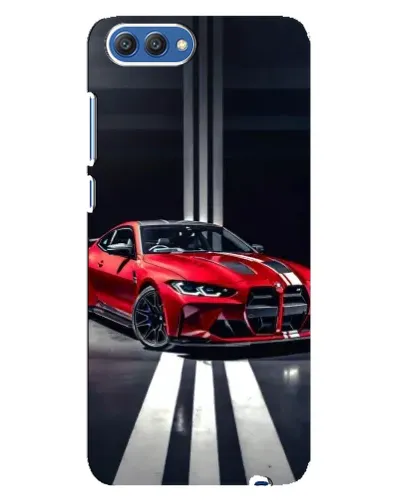 Чехол для Huawei Honor 10 (COL-AL00) с картинкой «Красная BMW на дороге»