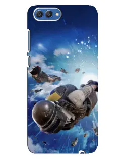 Чехол для Huawei Honor 10 (COL-AL00) с картинкой «Десант PUBG — прыжок»