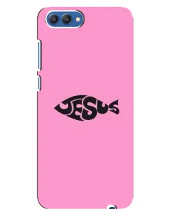 Чехол для Huawei Honor 10 (COL-AL00) с картинкой «Розовый символ  Jesus»