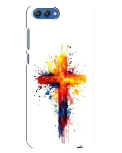 Чехол для Huawei Honor 10 (COL-AL00) с картинкой «Акварельный крест»