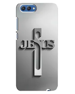 Чехол для Huawei Honor 10 (COL-AL00) с картинкой «Металлический крест Jesus»