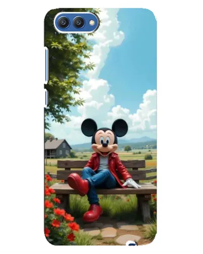 Чехол для Huawei Honor 10 (COL-AL00) с картинкой «Микки на скамейке»