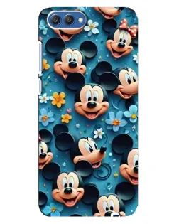 Чехол для Huawei Honor 10 (COL-AL00) с картинкой «Паттерн Микки и Минни»