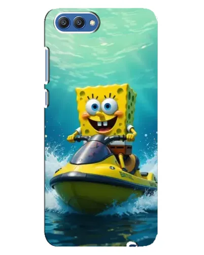 Чехол для Huawei Honor 10 (COL-AL00) с картинкой «Спанч Боб на гидроцикле»