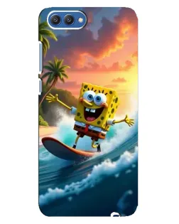 Чехол для Huawei Honor 10 (COL-AL00) с картинкой «Губка Боб серфингист»