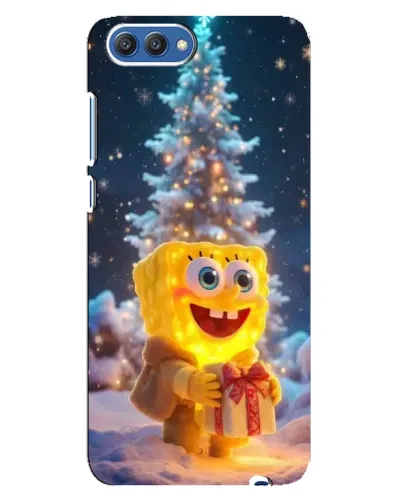 Чехол для Huawei Honor 10 (COL-AL00) с картинкой «Рождественский Спанч Боб»