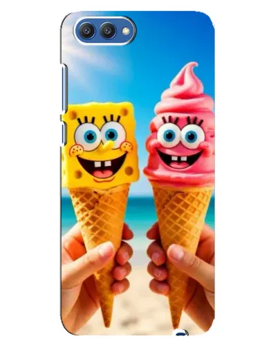 Чехол для Huawei Honor 10 (COL-AL00) с картинкой «Спанч Боб мороженое»