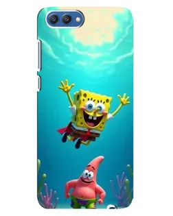 Чехол для Huawei Honor 10 (COL-AL00) с картинкой «Спанч Боб под водой»