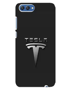 Чохол для Huawei Honor 10 (COL-AL00) з картинкою «Сталевий логотип Tesla»