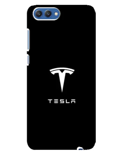 Чехол для Huawei Honor 10 (COL-AL00) с картинкой «Tesla White Logo»