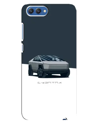 Чехол для Huawei Honor 10 (COL-AL00) с картинкой «Серебристый Cybertruck Tesla»