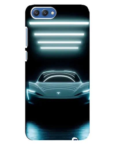 Чехол для Huawei Honor 10 (COL-AL00) с картинкой «Tesla в неоне»