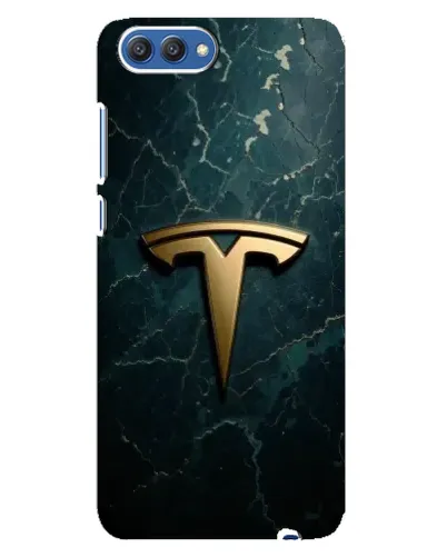 Чехол для Huawei Honor 10 (COL-AL00) с картинкой «Мраморная Tesla Gold»