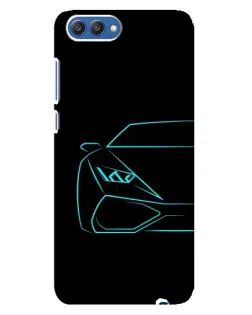 Чохол для Huawei Honor 10 (COL-AL00) з картинкою «Блакитний силует Lamborghini»