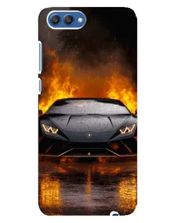 Чохол для Huawei Honor 10 (COL-AL00) з картинкою «Lamborghini у вогні»