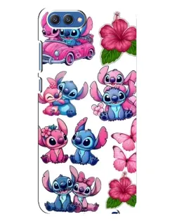 Чехол для Huawei Honor 10 (COL-AL00) с картинкой «Стикеры Stitch и Angel»