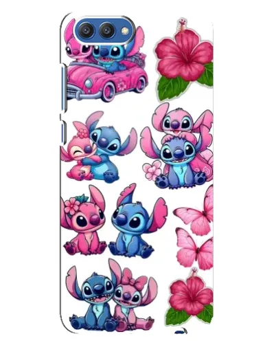 Чехол для Huawei Honor 10 (COL-AL00) с картинкой «Стикеры Stitch и Angel»