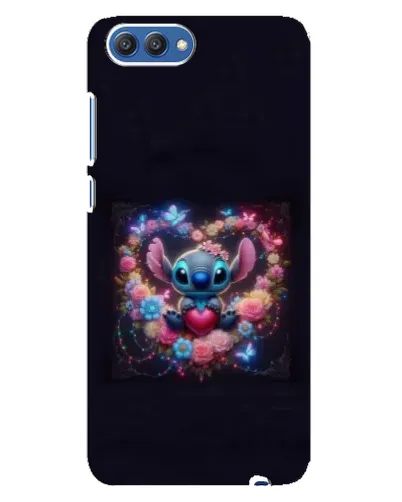 Чехол для Huawei Honor 10 (COL-AL00) с картинкой «Stitch в цветах»