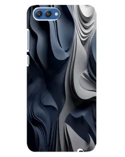 Чехол для Huawei Honor 10 (COL-AL00) с картинкой «Объемные синие складки»