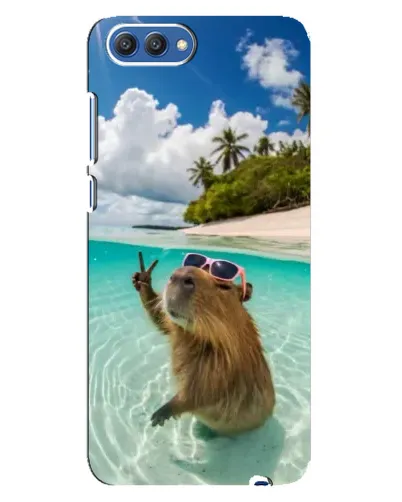 Чехол для Huawei Honor 10 (COL-AL00) с картинкой «Капибара на море»