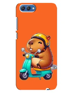 Чехол для Huawei Honor 10 (COL-AL00) с картинкой «Капибара на скутере»