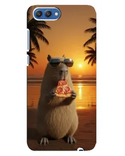 Чехол для Huawei Honor 10 (COL-AL00) с картинкой «Капибара с пиццей»