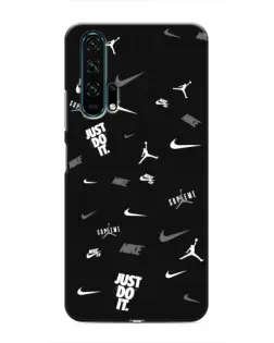Чехол для Huawei Honor 20 Pro с картинкой «Nike Black Pattern»