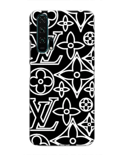 Чехол для Huawei Honor 20 Pro с картинкой «Черно-белый узор LV»