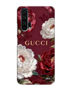 Чехол для Huawei Honor 20 Pro с картинкой «Gucci — бордовые розы»