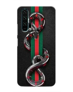 Чехол для Huawei Honor 20 Pro с картинкой «Gucci — змея на полосе»
