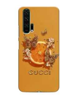 Чехол для Huawei Honor 20 Pro с картинкой «Gucci — золотые бабочки»