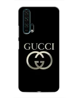 Чехол для Huawei Honor 20 Pro с картинкой «Gucci — золото на черном»