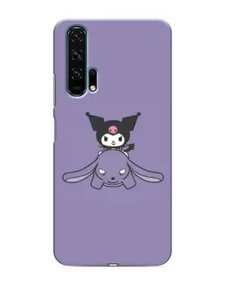 Чехол для Huawei Honor 20 Pro с картинкой «Kuromi на лиловом фоне»