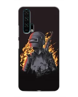 Чехол для Huawei Honor 20 Pro с картинкой «PUBG — огненный силуэт»