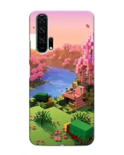 Чехол для Huawei Honor 20 Pro с картинкой «Розовое дерево Minecraft»