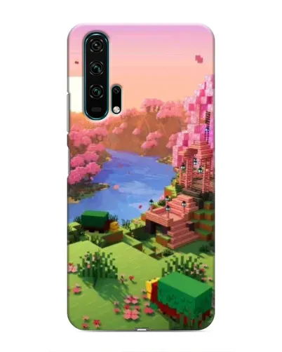 Чехол для Huawei Honor 20 Pro с картинкой «Розовое дерево Minecraft»
