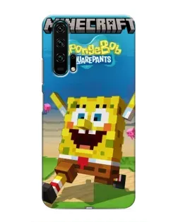 Чехол для Huawei Honor 20 Pro с картинкой «Губка Боб Minecraft»