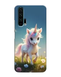 Чехол для Huawei Honor 20 Pro с картинкой «Единорог на поляне»