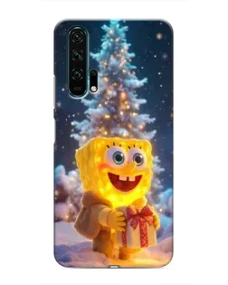 Чехол для Huawei Honor 20 Pro с картинкой «Рождественский Спанч Боб»