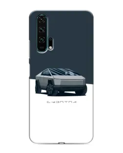 Чехол для Huawei Honor 20 Pro с картинкой «Серебристый Cybertruck Tesla»