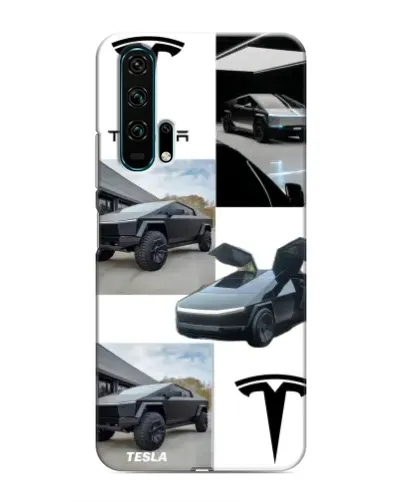 Чехол для Huawei Honor 20 Pro с картинкой «Коллаж Cybertruck Tesla»