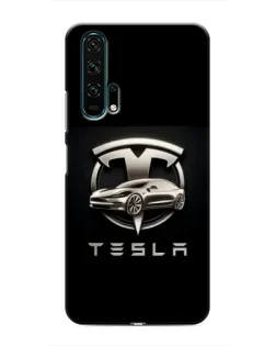 Чехол для Huawei Honor 20 Pro с картинкой «Tesla — серебристое авто»