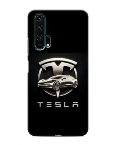 Чехол для Huawei Honor 20 Pro с картинкой «Tesla — серебристое авто»