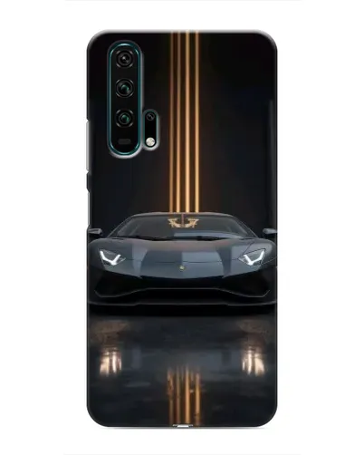 Чехол для Huawei Honor 20 Pro с картинкой «Lamborghini золотые линии»