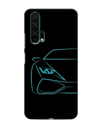 Чехол для Huawei Honor 20 Pro с картинкой «Голубой силуэт Lamborghini»