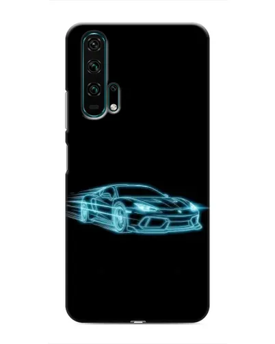 Чехол для Huawei Honor 20 Pro с картинкой «Неоновый контур Lamborghini»
