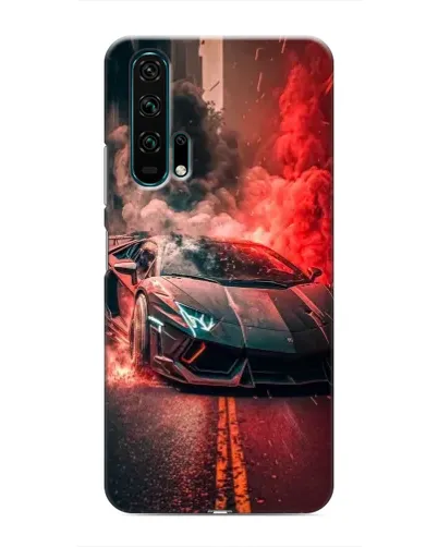 Чехол для Huawei Honor 20 Pro с картинкой «Lamborghini красный дым»
